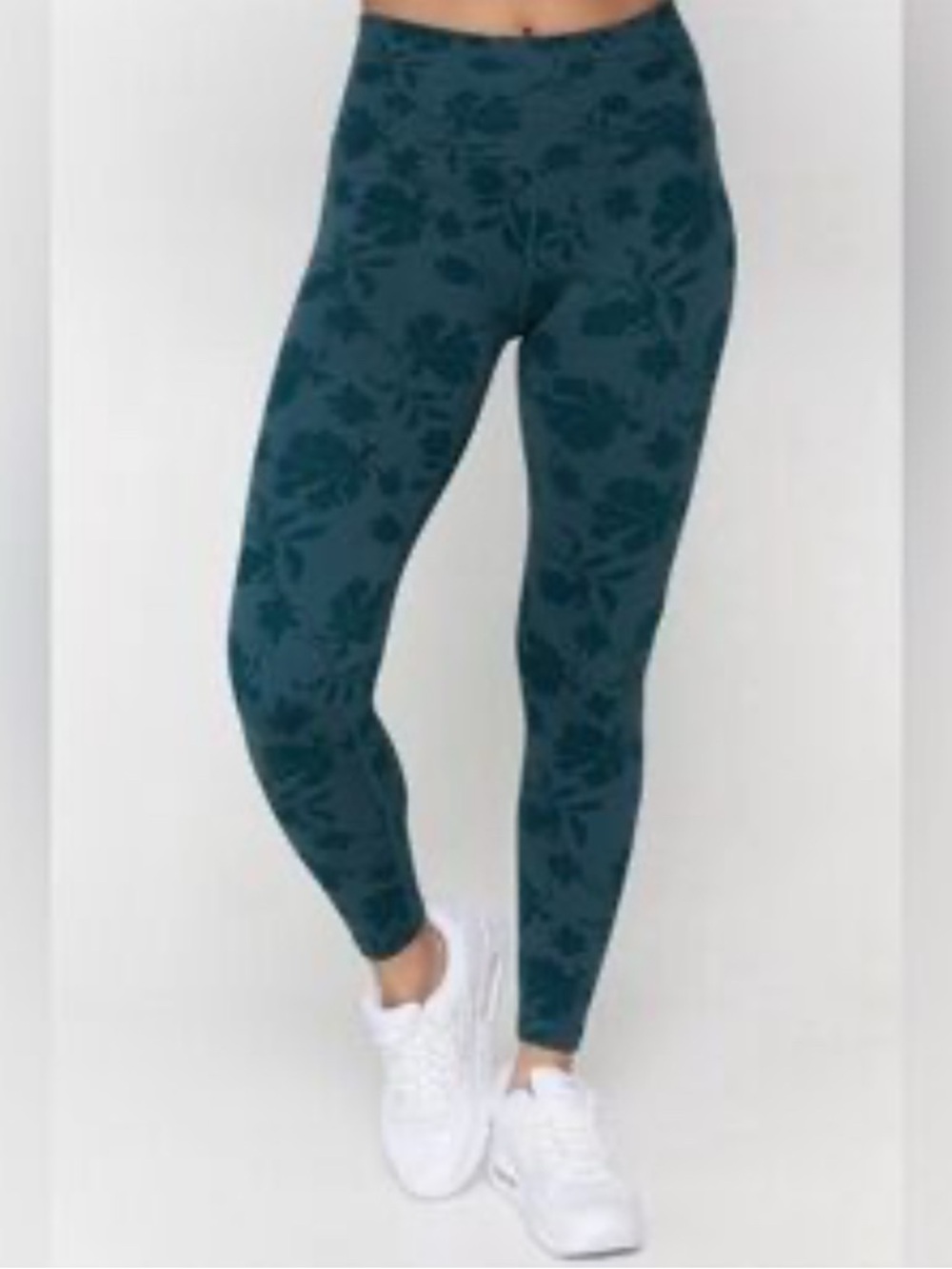 NWT Spiritual Gangster Jacquard Floral Leggings S High Waist Sculpt Teal Yoga